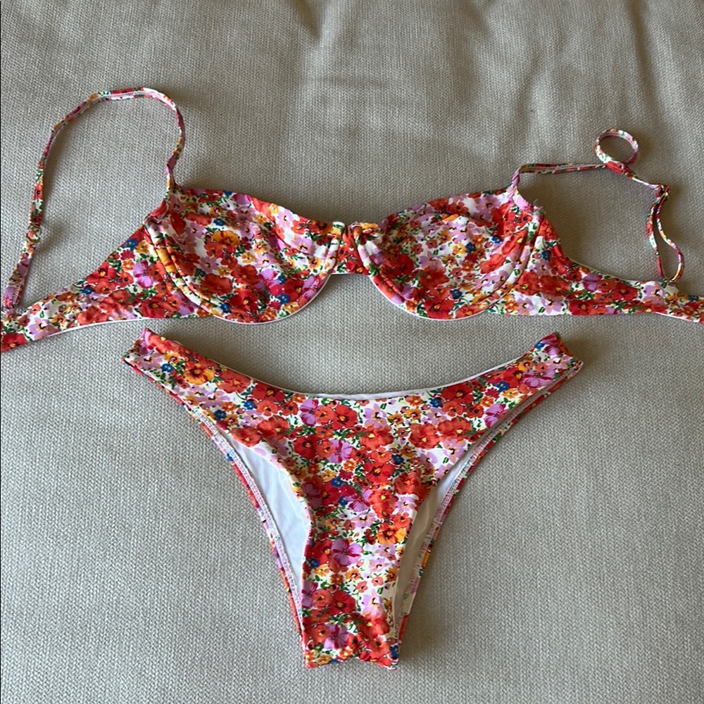 Monday Swimwear Red and Orange Bikini Set